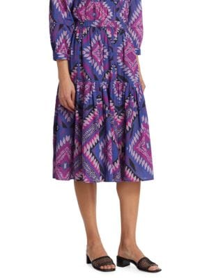 ba&sh
 Venus Cotton Geometric Midi Skirt