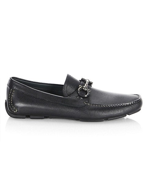 Gancini Bit Leather Driver Moccasins