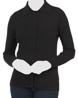 Merino Wool Collared Cardigan Sweater