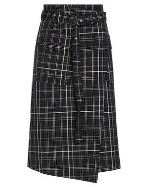 MRZ Midi skirt Black 54% Virgin Wool, 46% Cotton