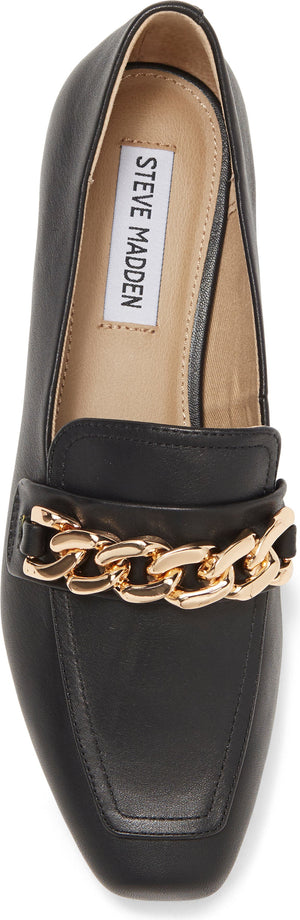 STEVE MADDEN Rilynn Chain Loafer, Alternate, color, BLACK LEATHER