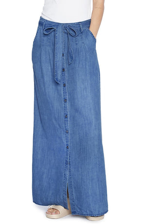 Wash Lab Denim Soft Denim Maxi Skirt