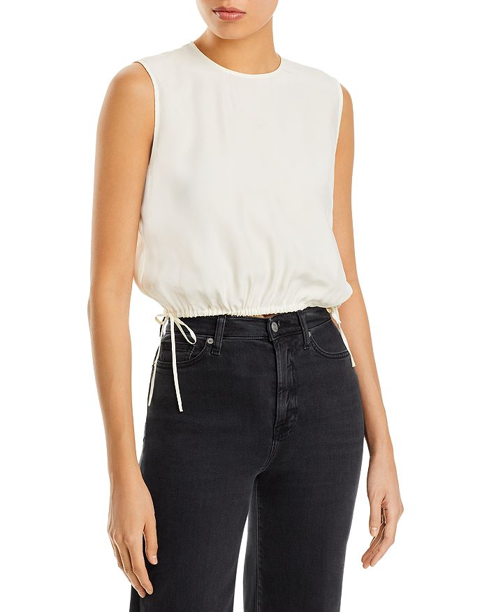 ATM Anthony Thomas Melillo - Silk Drawstring Hem Crop Top