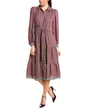 Max Studio Tiered Midi Shirtdress