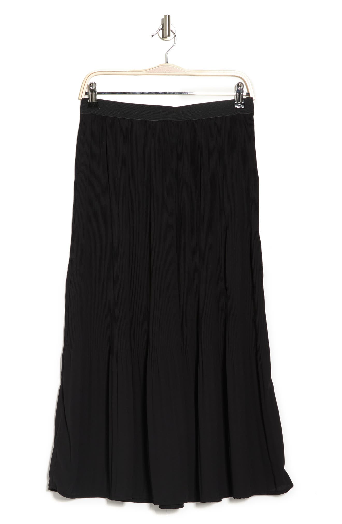 ADRIANNA PAPELL Release Pleat Midi Skirt, Main, color, BLACK