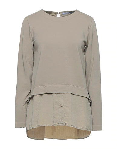 EUROPEAN CULTURE Sweatshirt Beige 78% Cotton, 14% Cupro, 5% Rayon, 3% Elastane