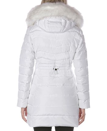 Laundry by Shelli Segal - Faux-Fur-Trim Hooded Puffer Coat