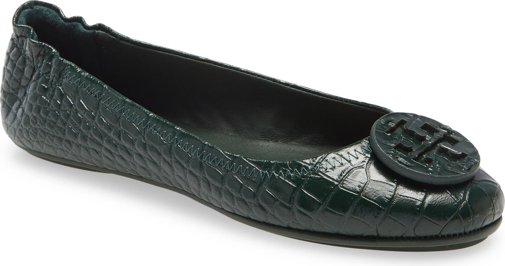 TORY BURCH Minnie Travel Ballet Flat, Main, color, VERDE