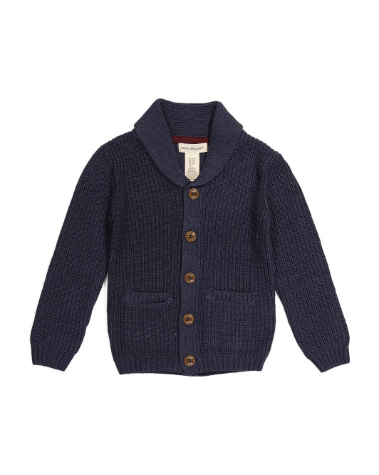 Little Boy Shawl Collar Cardigan