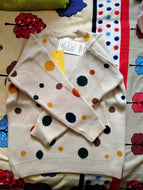 2022 Autumn Spring 2 3 4 6-10 Years Kids Children'S Clothing O-Neck Colorful Dot  Knitted Pullover Winter Sweater For Baby Girls