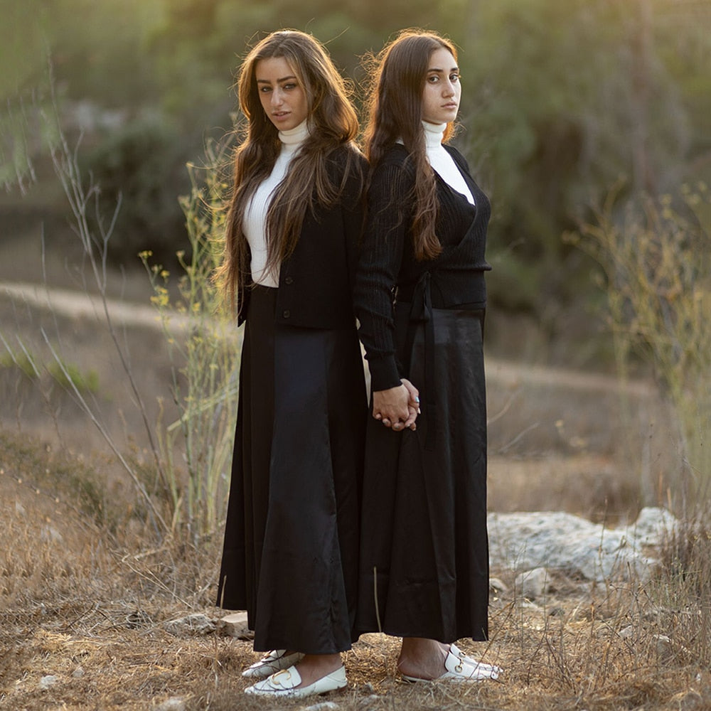 2023 Fall High Quality Customized Women Stain Skirt Black Color 3 Sizes, #1044