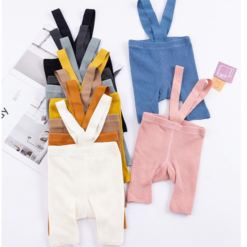 2023 Spring Summer Baby Shorty Tights New Soft Cotton Knit Kids Children Boy Girl Shorts Suspenders Tights