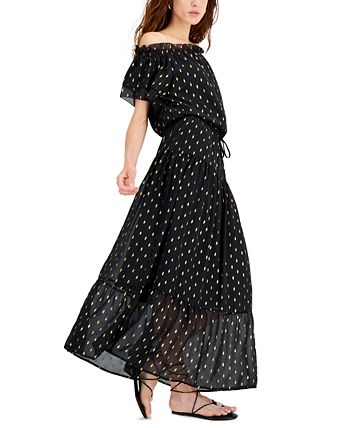 INC International Concepts - Women's Clip-Dot Tiered Maxi Skirt