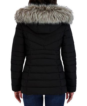 Nautica - Women's Hooded Faux-Fur-Trim Puffer Coat