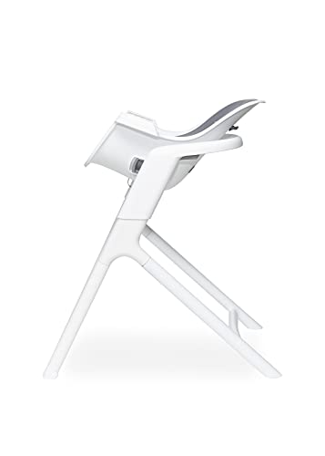 4moms Connect High Chair, One-Handed Magnetic Tray Attachment, White/Grey