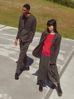 Side Pleated Narrow Skirt