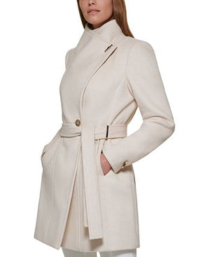 Calvin Klein - Asymmetrical Belted Wrap Coat