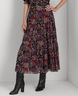 Lauren Ralph Lauren - Floral Crinkle Georgette Maxiskirt