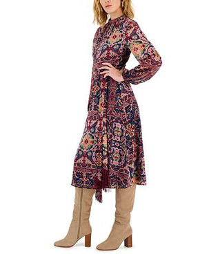 Tahari ASL - Women's Tapestry-Print Chiffon Midi Dress