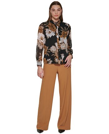 Calvin Klein - Women's Long Sleeve Floral Blouse