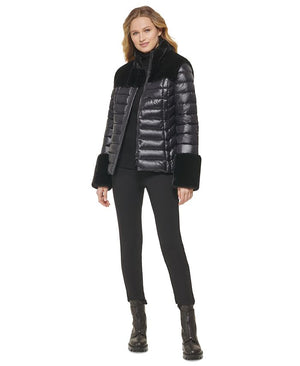 DKNY - Women's Zip-Front Faux-Fur-Trimmed Puffer Jacket