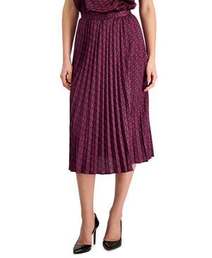 Tahari ASL - Women's Printed Pleated Midi Skirt