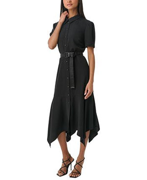 Karl Lagerfeld Paris - Women's Handkerchief-Hem Midi Shirtdress