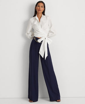 Lauren Ralph Lauren - Women's Tie-Front Broadcloth Cropped Shirt