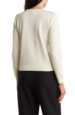 BY DESIGN Keira Chest Pocket Cardigan, Alternate, color, GARDENIA