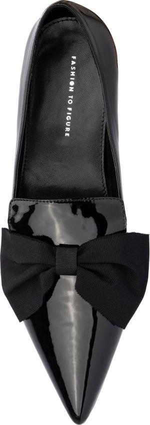 FASHION TO FIGURE Belinda Bow Flat, Alternate, color, BLACK