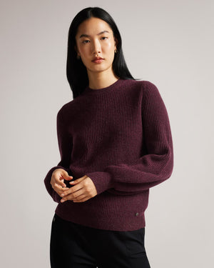 Deep Purple Cashmere And Lurex Blend Jumper Ted Baker