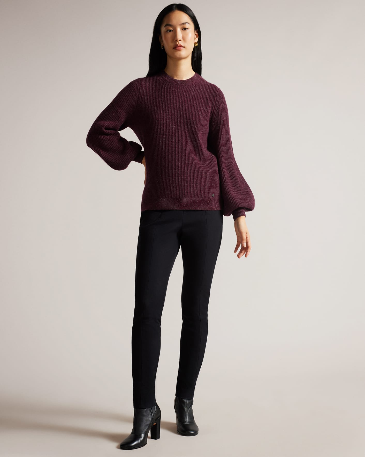 Deep Purple Cashmere And Lurex Blend Jumper Ted Baker