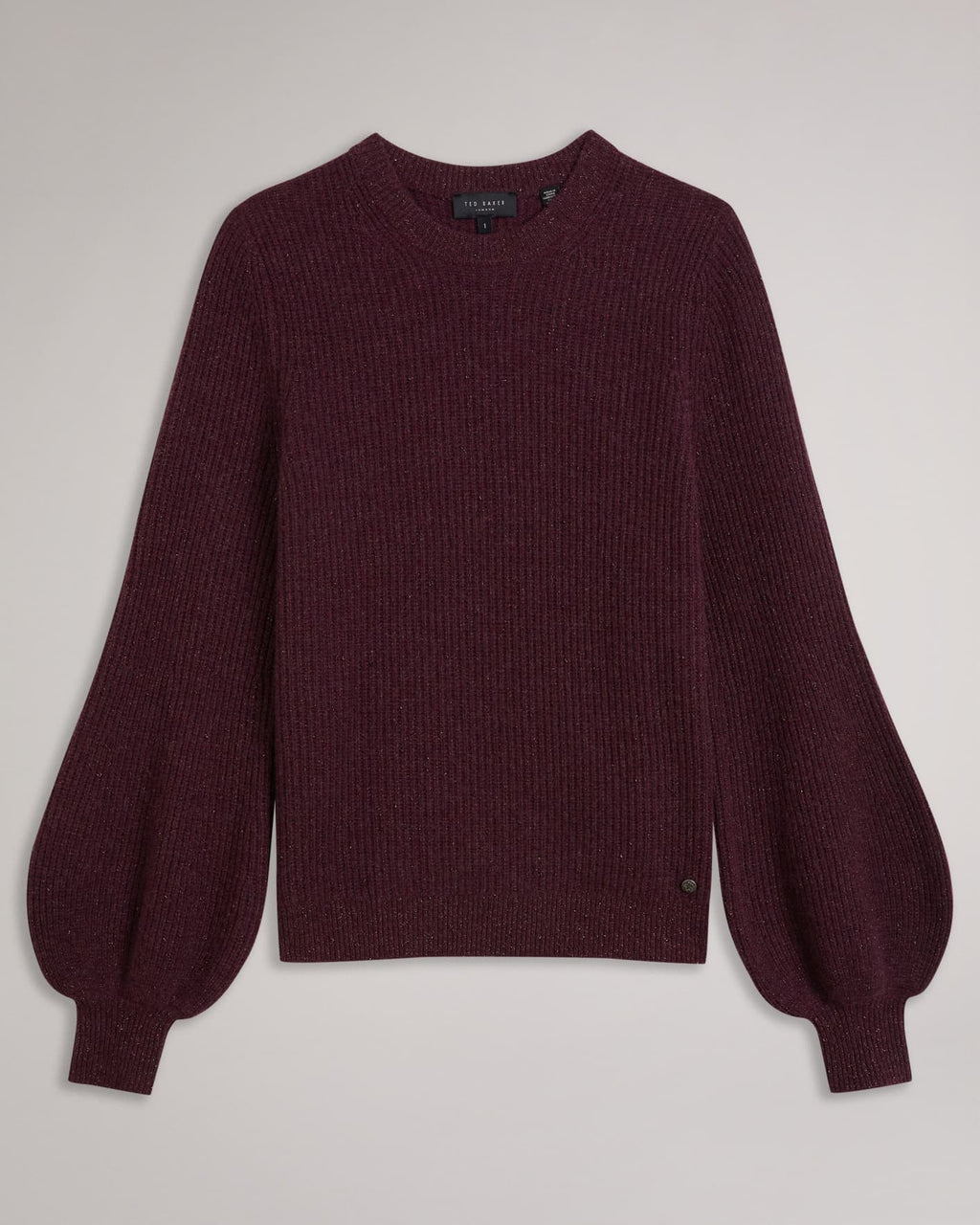 Deep Purple Cashmere And Lurex Blend Jumper Ted Baker