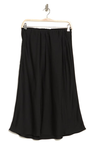 ADRIANNA PAPELL Hammered Satin Bias Skirt, Alternate, color, BLACK