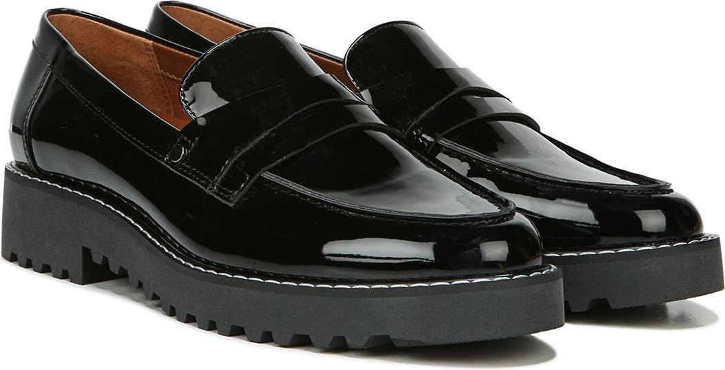 FRANCO SARTO Cassandra Platform Penny Loafer, Main, color, BLACK