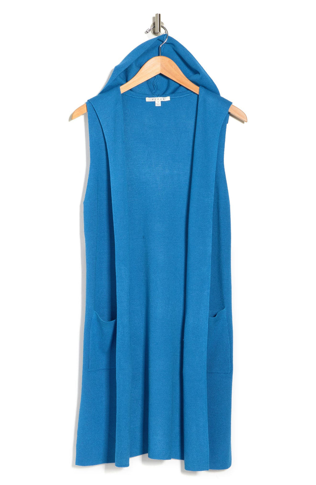 CYRUS Waffle Hooded Vest, Main, color, BALEARIC BLUE