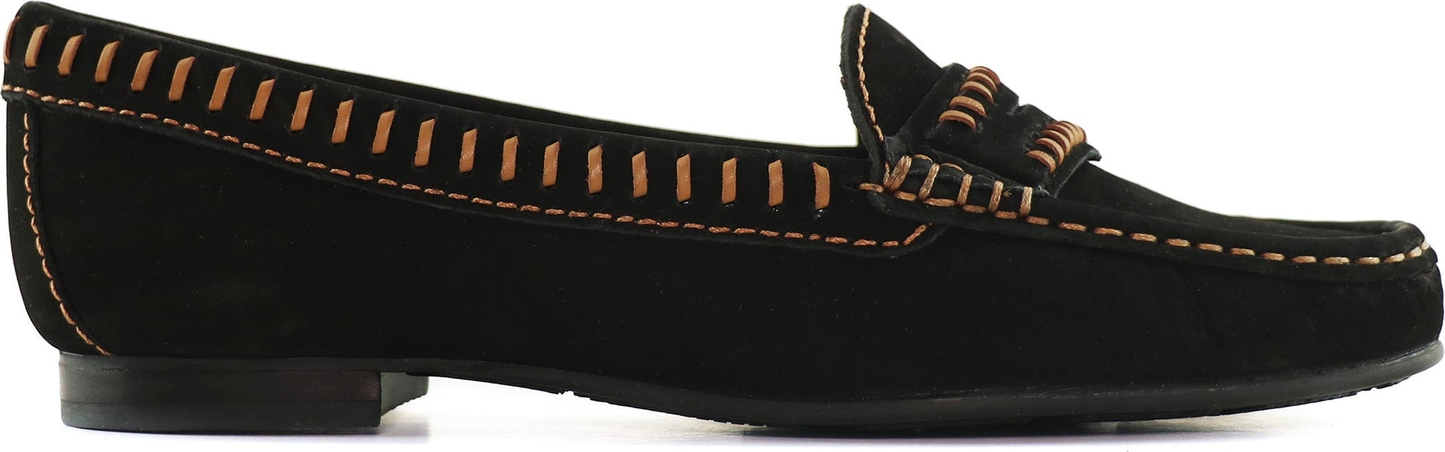 DRIVER CLUB USA Maple Ave Penny Loafer, Alternate, color, BLACK NUBUCK/ CONTRAST STITCH