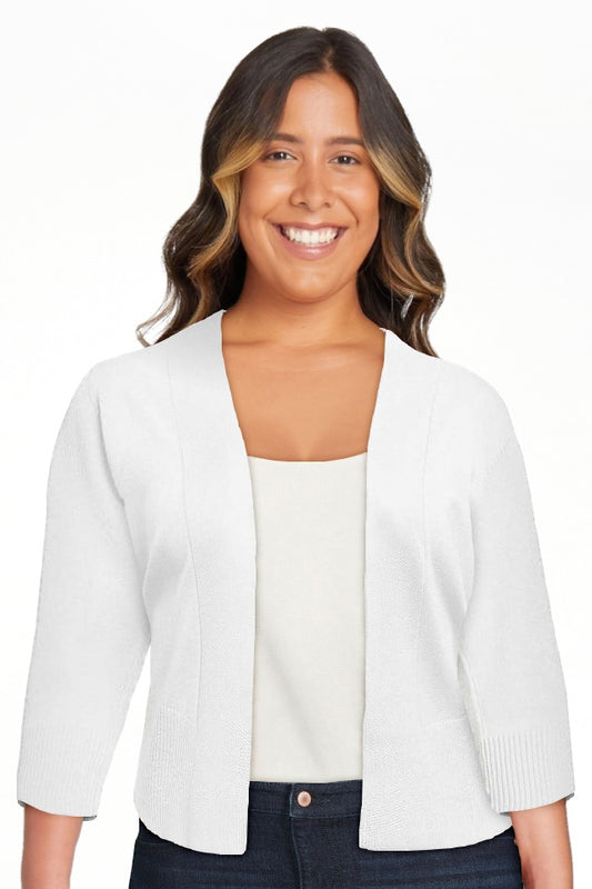 FOLUNSI Women's 3/4 Sleeve Cropped Cardigans Sweaters Jackets Open Front Short Shrugs for Dresses - image 1 of 10