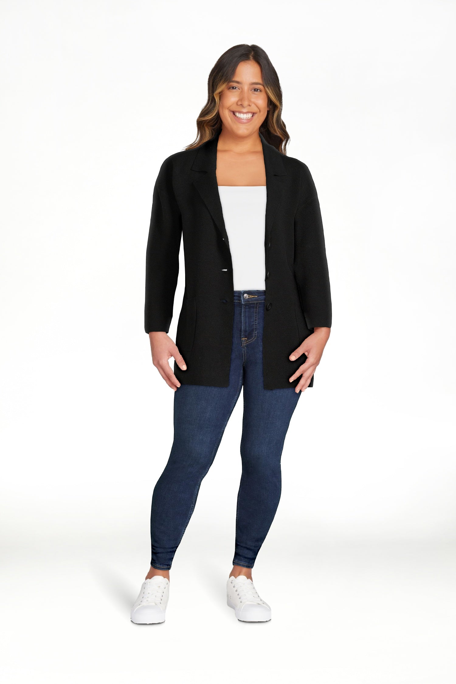Time and Tru Women's Midweight Sweater Blazer - image 4 of 9