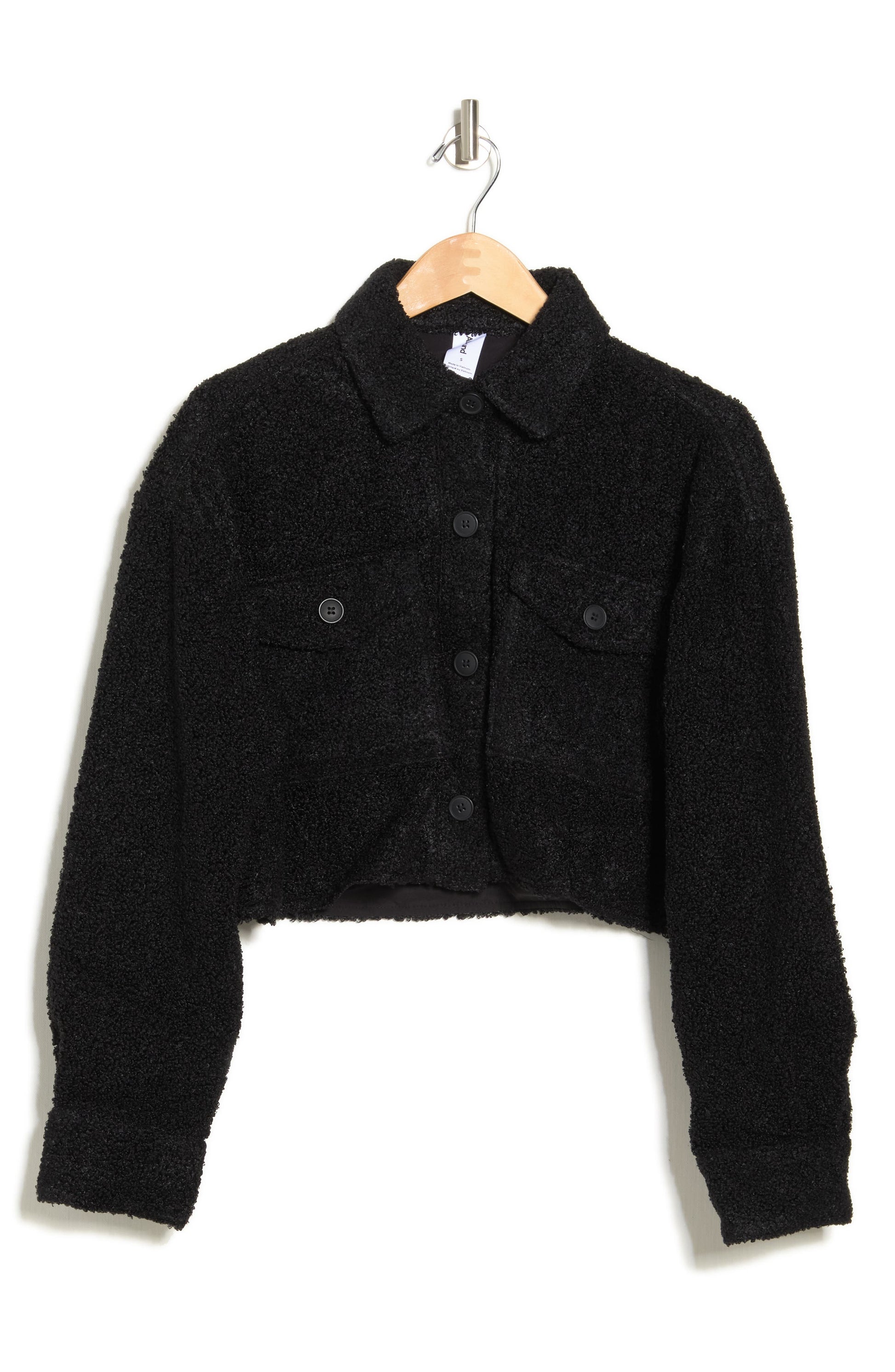 ABOUND Cropped Faux Shearling Jacket, Alternate, color, BLACK