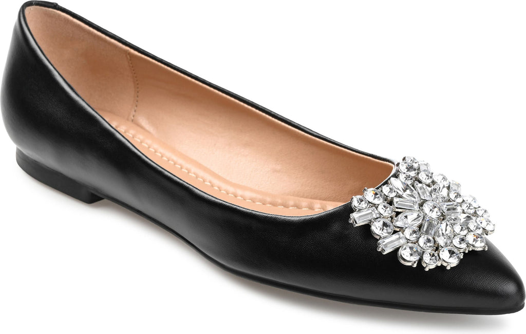 JOURNEE COLLECTION JOURNEE Renzo Embellished Flat, Main, color, BLACK