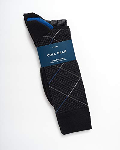 Cole Haan Men's Dress Socks - Patterned Crew Socks (3 Pack)