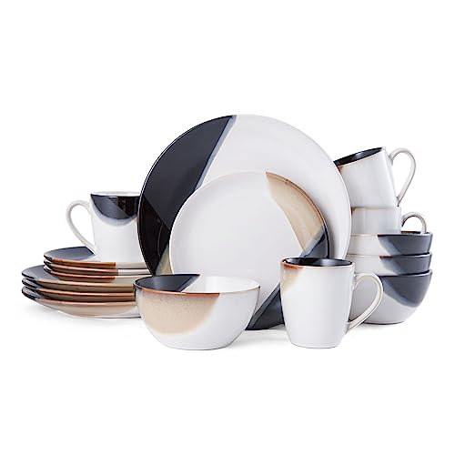 Gourmet Basics by Mikasa 5216706 Caden 16-Piece Dinnerware Set, Service for 4 - Assorted