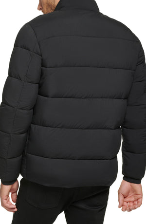 Calvin Klein Snap Front Puffer Jacket, Alternate, color, EBONY