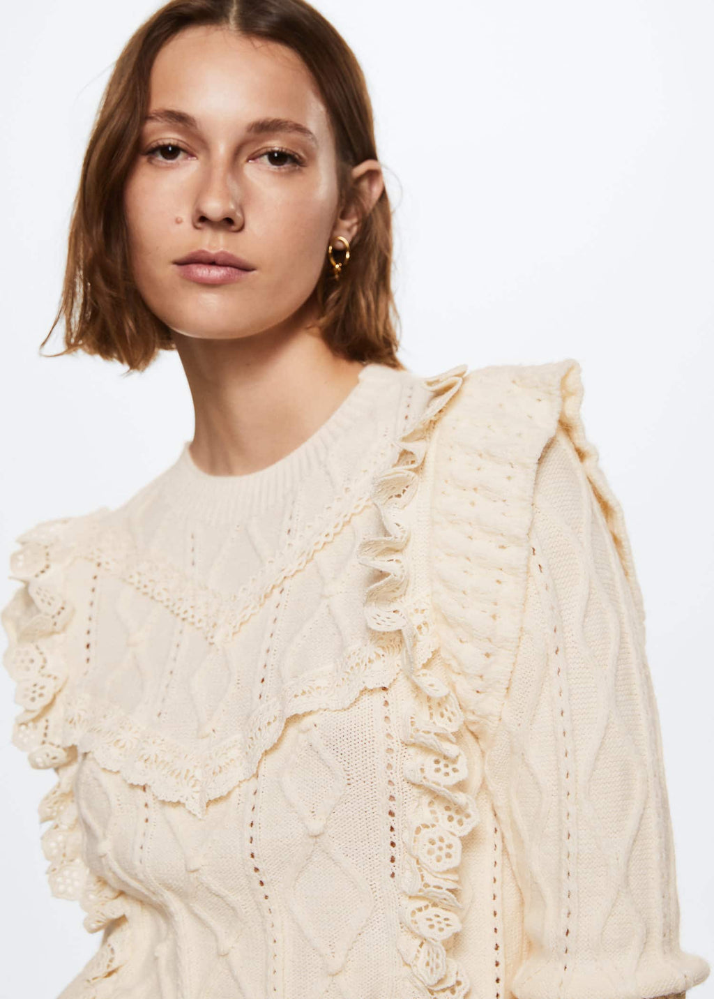 Frilled openwork sweater - Details of the article 1