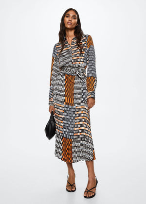 Geometric print midi dress - General plane