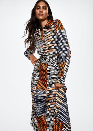 Geometric print midi dress - Medium plane