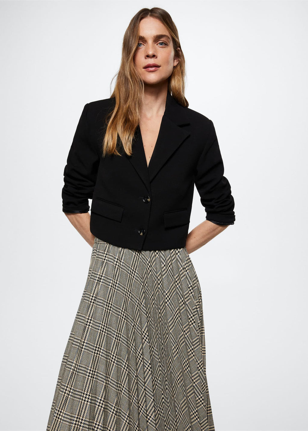 Checked pleated skirt - Medium plane