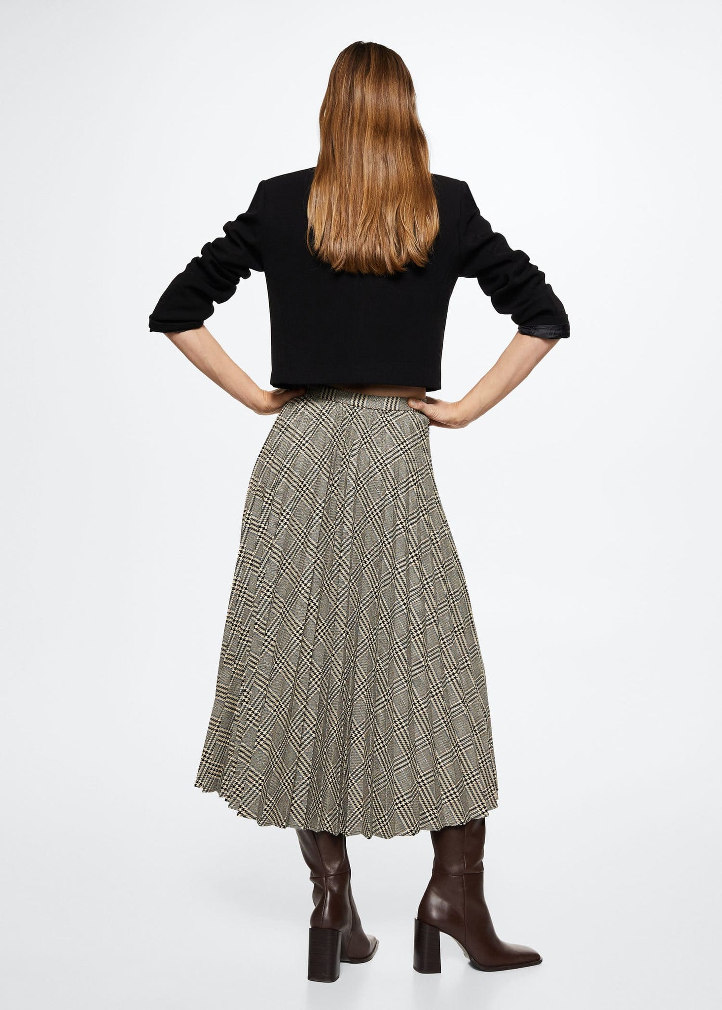 Checked pleated skirt - Reverse of the article