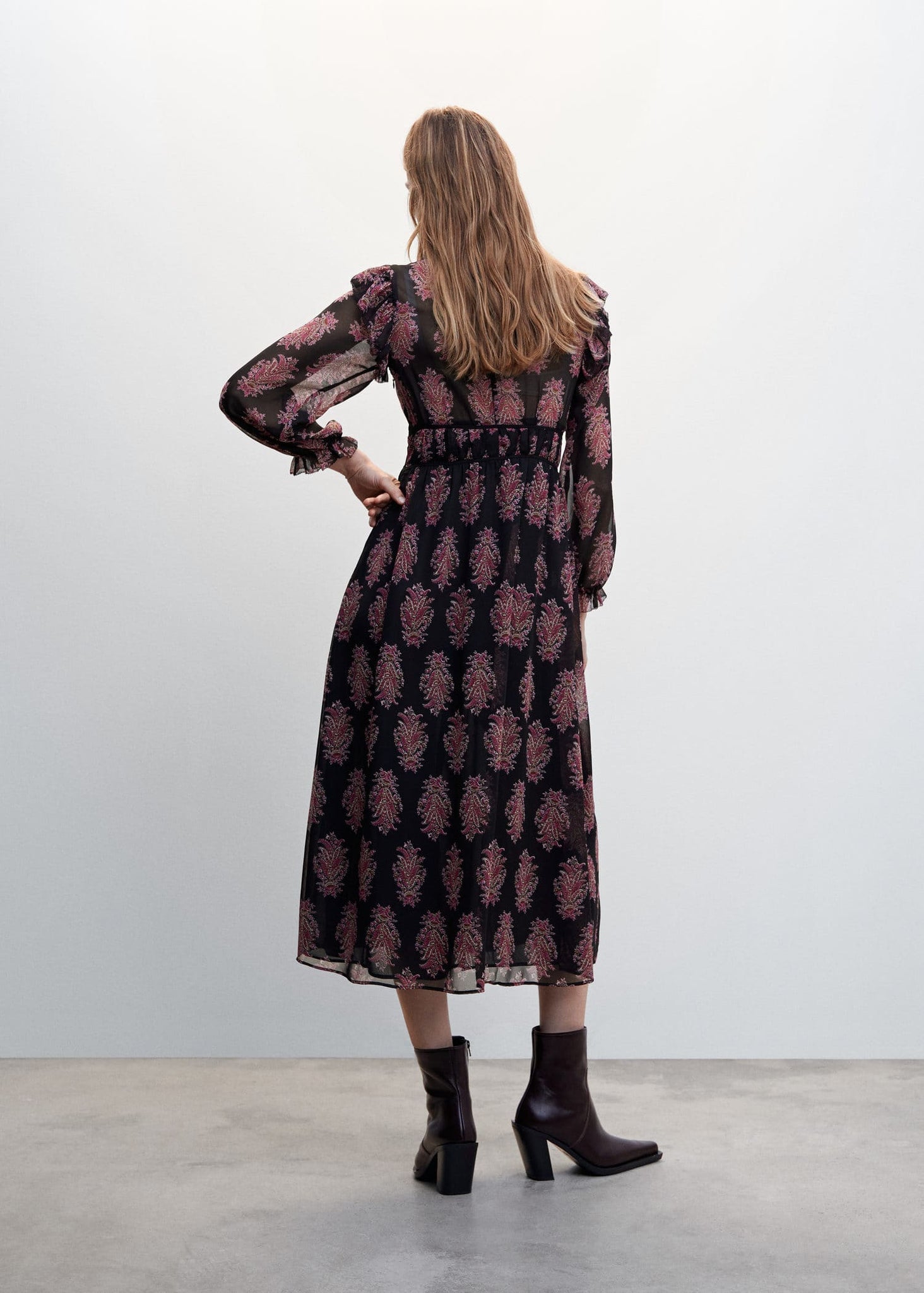 Baroque print dress - Reverse of the article